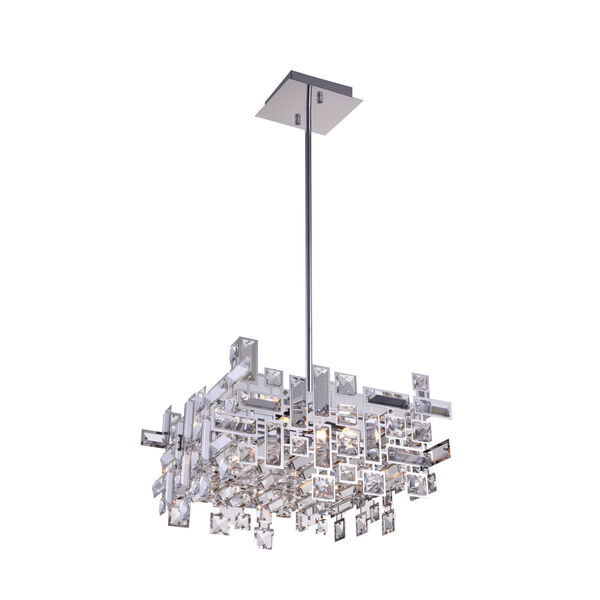 Arley Chrome Eight-Light Chandelier with K9 Clear Crystal, image 1
