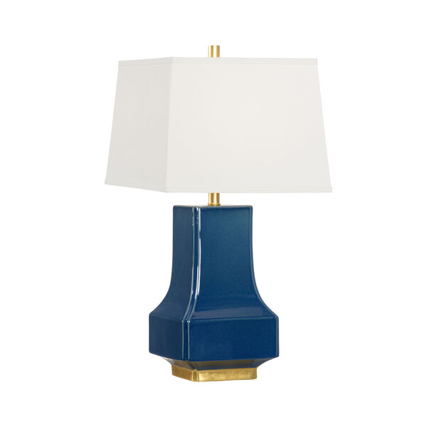 Off White and Blue One-Light  Malone Lamp, image 1