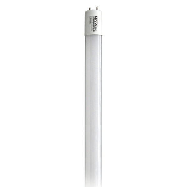 SATCO Gloss White LED T8 Medium 10.5 Watt LED T8 Bulb with 3500K 1400 Lumens 82 CRI and 220 Degrees Beam, image 1