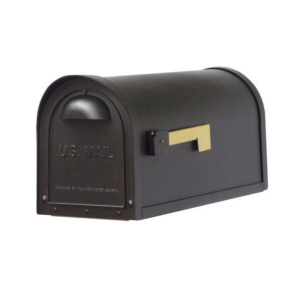 Curbside Black Classic Mailbox with Floral Front Single Mounting Bracket, image 5