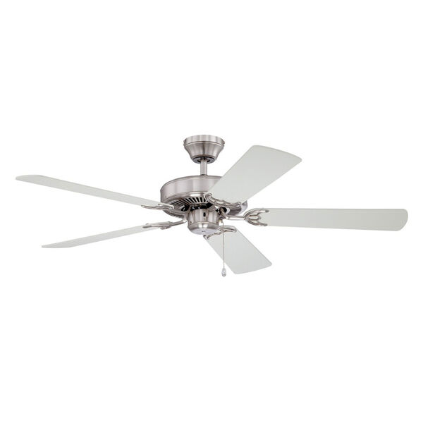 Builders Choice 52-Inch Satin Nickel with Reversible Silver and White Blades Ceiling Fan, image 2