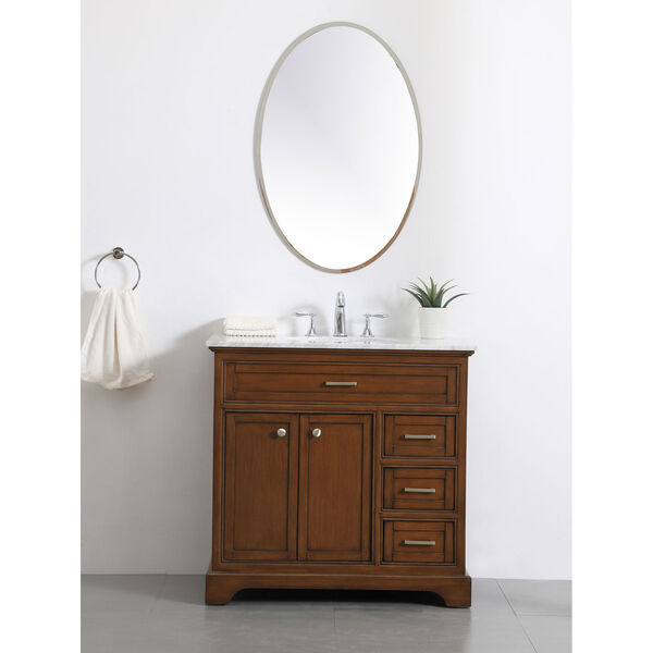 Elegant Lighting Americana Teak 36 Inch, Light Wood Bathroom Vanity 36 Inch