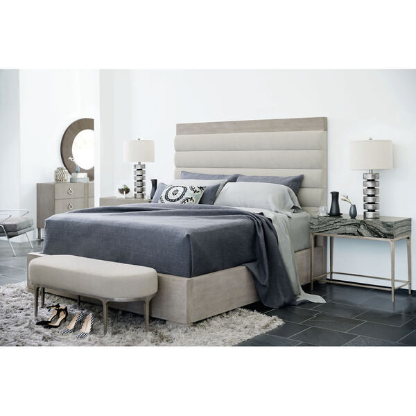 Linea Gray Upholstered Channel Queen Bed, image 6