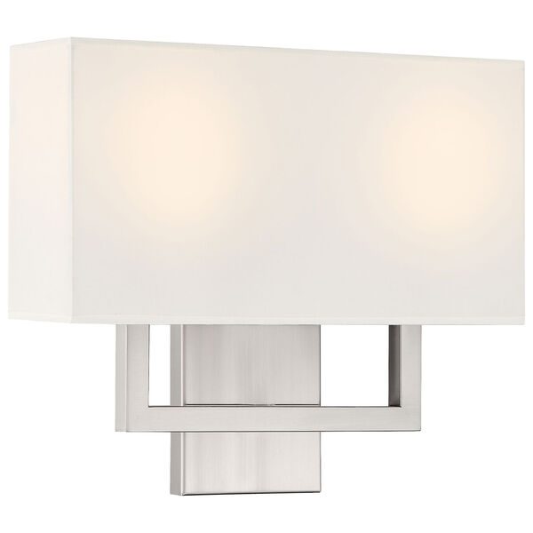 Mid Town Silver Rectangular Two-Light LED Wall Sconce, image 1