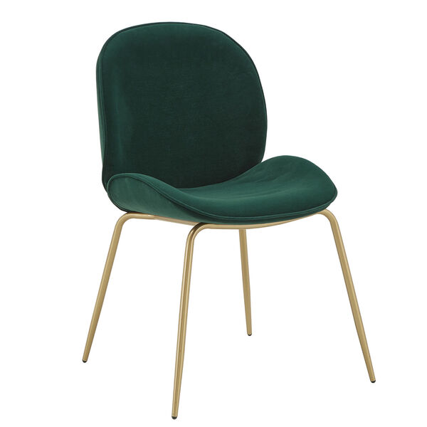 Cheryl Gold and Green Velvet Dining Chair, Set of Two, image 1