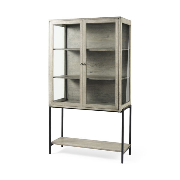 Arelius Gray and Black Display Cabinet, image 1