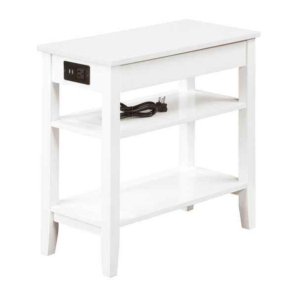 White American Heritage One Drawer Chairside End Table with Charging Station and Shelves, image 4