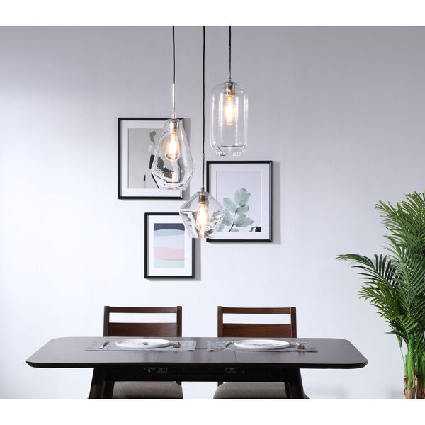 Gene Chrome 17-Inch Three-Light Pendant with Clear Glass, image 2