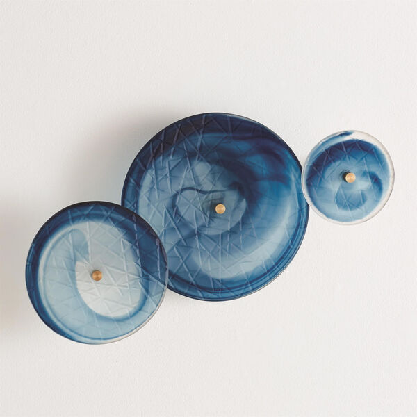 Studio A Home Blue Swirl Crosshatched Wall Discs, Set of 3, image 1