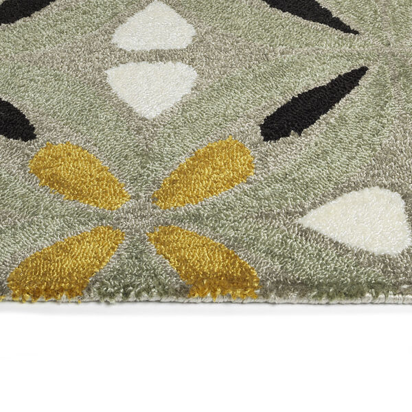 Peranakan Tile Gold and Gray Indoor/Outdoor Rug, image 3