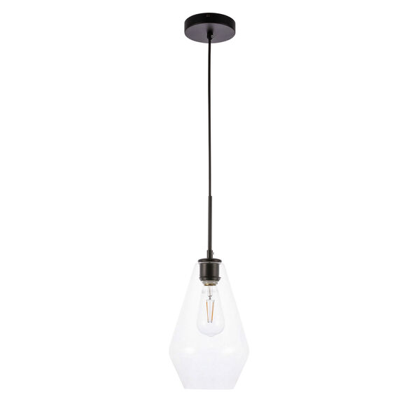 Gene Black Seven-Inch One-Light Mini Pendant with Clear Glass, image 5