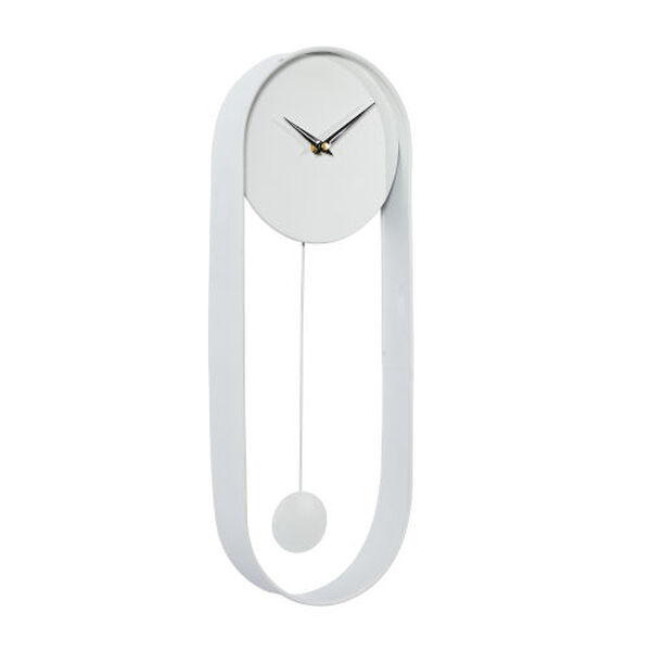 White Metal Contemporary Wall Clock, image 1