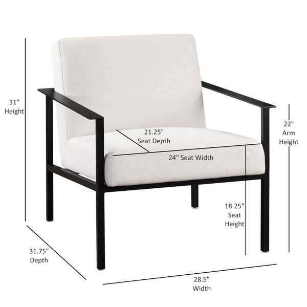 Milano Oatmeal and Matte Black Accent Chair, image 7