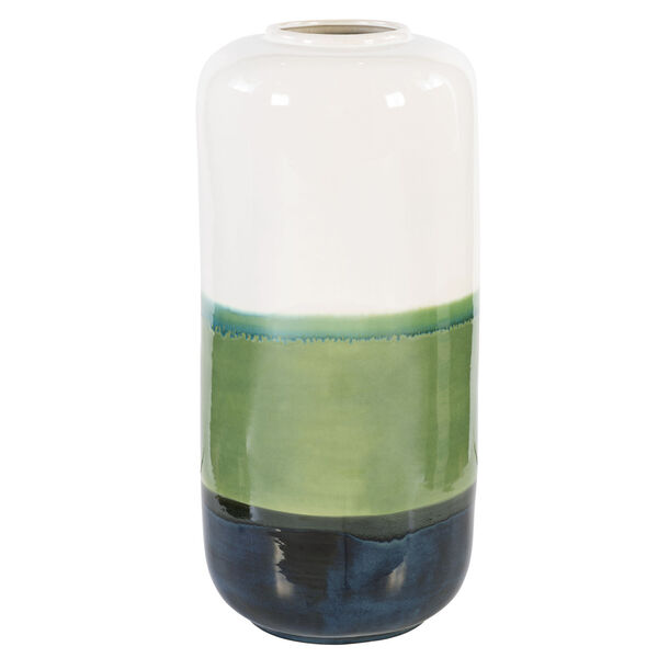 Keone White, Navy and Green Vase, image 1