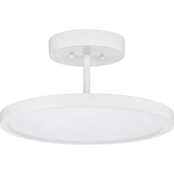 Beltway White Lustre 15-Inch LED Semi-Flush Mount with White Acrylic Shade, image 2