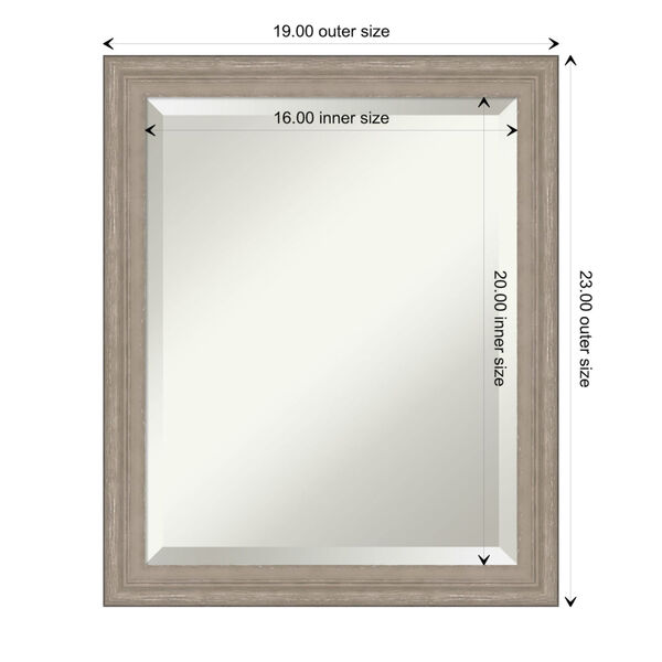 Gray Frame 19W X 23H-Inch Bathroom Vanity Wall Mirror, image 6