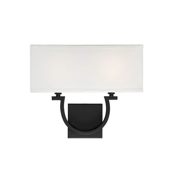 Rhodes Matte Black Two-Light Wall Sconce, image 1