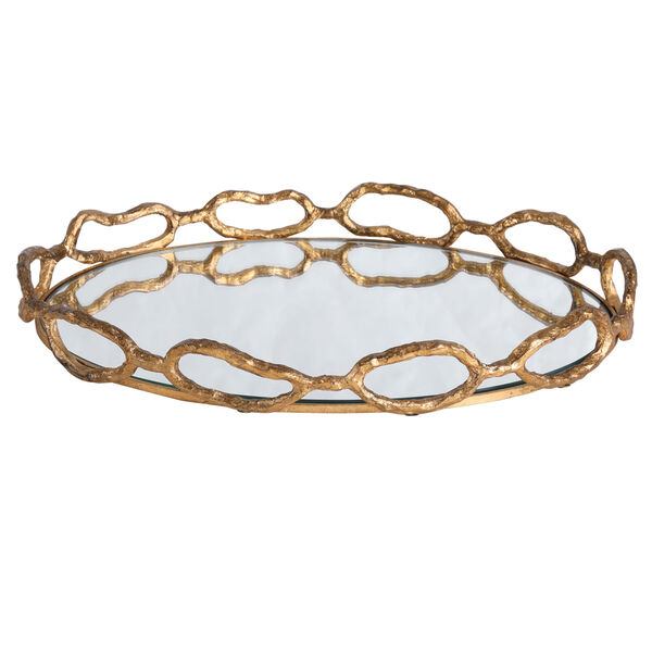 Cable Gold Leaf Chain Tray, image 4