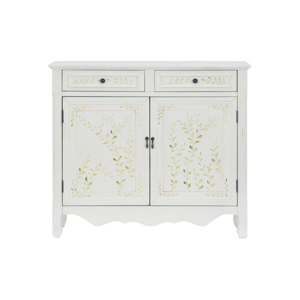 White Hand Painted Two-Door Console, image 2