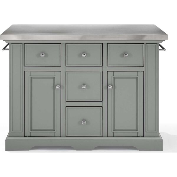 Julia Gray Stainless Steel Stainless Steel Top Kitchen Island, image 4