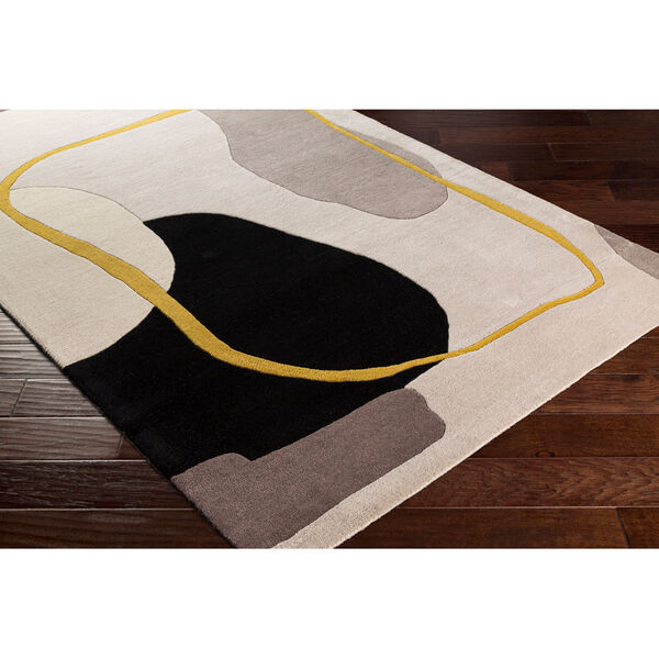 Queens Mustard, Light Gray and Ivory Rectangular Area Rug, image 4