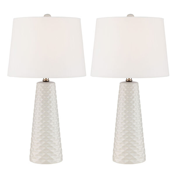 Muriel White Two-Light Table Lamp, Set of Two, image 1