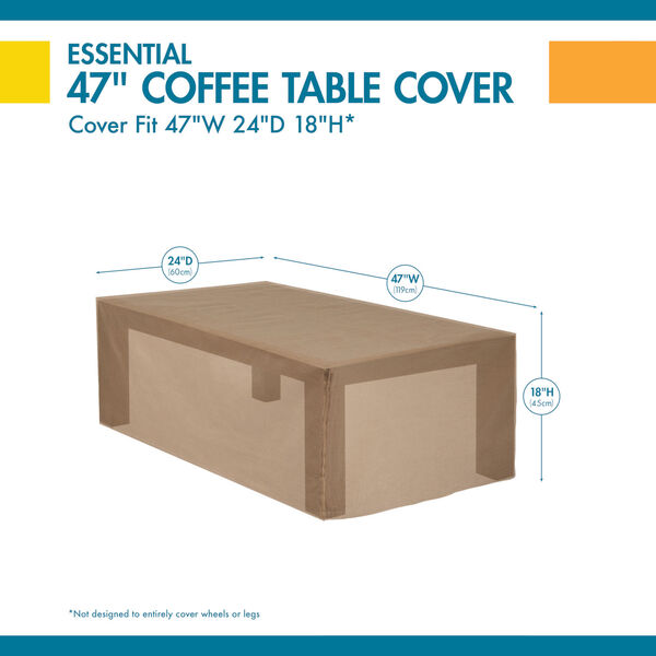 Essential Latte 47-Inch Rectangular Coffee Table Cover, image 2