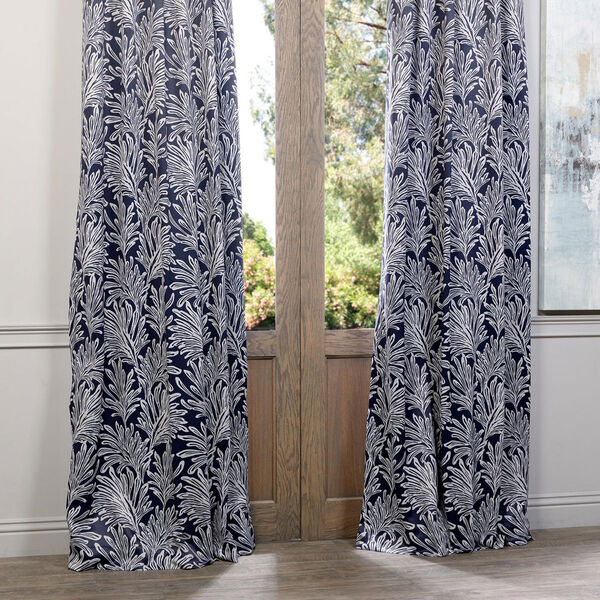 Navy Flora 50 x 84-Inch Blackout Curtain, image 6