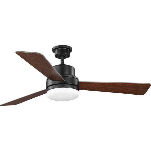 Trevina II Architectural Bronze 52-Inch Two-Light Ceiling Fan with White Opal Shade, image 1