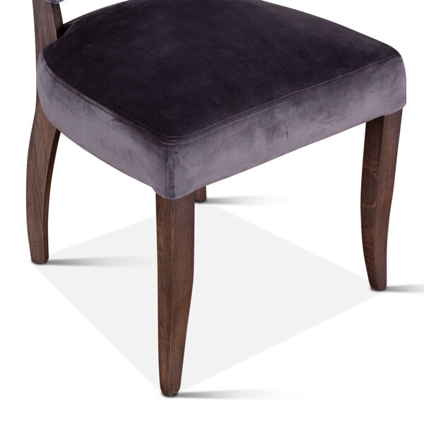 Portia Asphalt Gray and Weathered Teak Velvet Side Chair, Set of 2, image 3