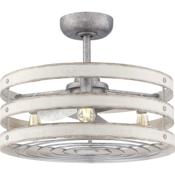 P250012-141-22 Gulliver Galvanized Finish 24-Inch Three-Light LED Ceiling Fan, image 1