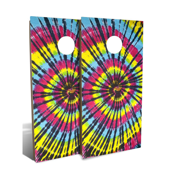 Tie-Dye Reverse Swirl Cornhole Board Set with 8 Bags, image 1