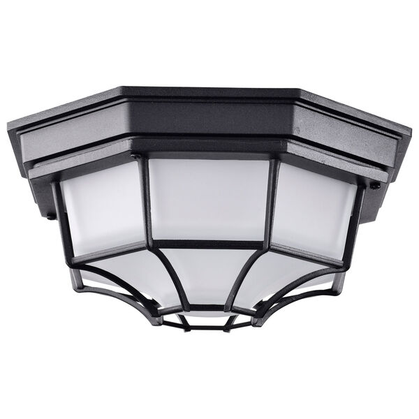 Black LED Spider Cage Outdoor Wall Mount with Frosted Glass, image 5