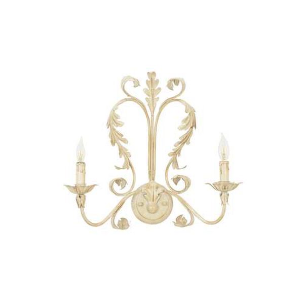Old White Two-Light Wall Sconce, image 1