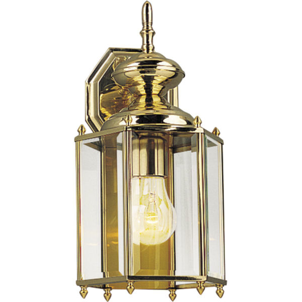 P5832-10:  BrassGUARD Lanterns Polished Brass One-Light Outdoor Wall Lantern, image 1