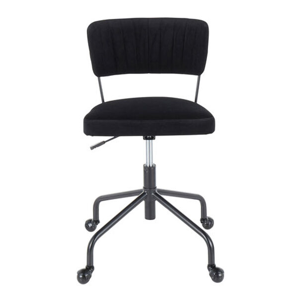 Tania Black Rich Velvet Upholstery Task Chair, image 5