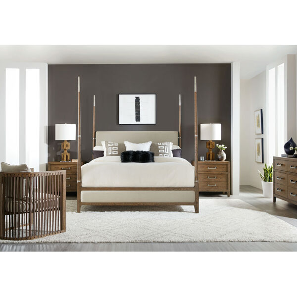 Chapman Warm Brown and Pewter Four Poster Bed, image 2
