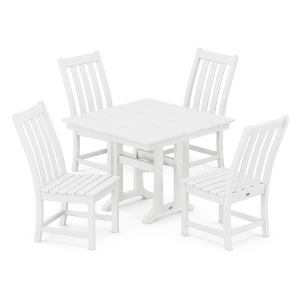 Vineyard White Trestle Side Chair Dining Set, 5-Piece, image 1