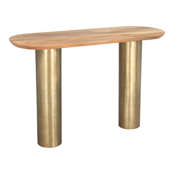 Vuite Natural and Antique Brass Console Table, image 1