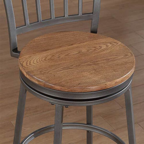 Filmore Slate Grey Counter Stool with Golden Oak Seat, image 5