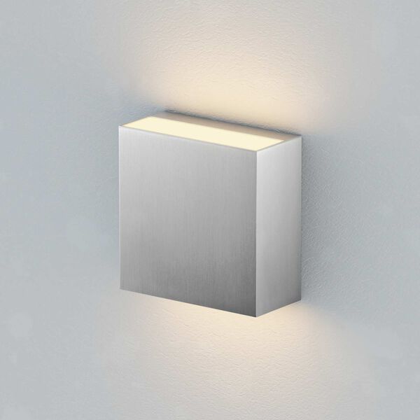 Cubed Satin Aluminum LED Square Outdoor Wall Mount, image 3