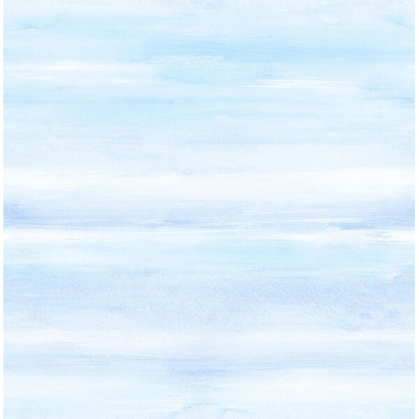Day Dreamers Periwinkle and Sea Mist Watercolor Unpasted Wallpaper, image 1