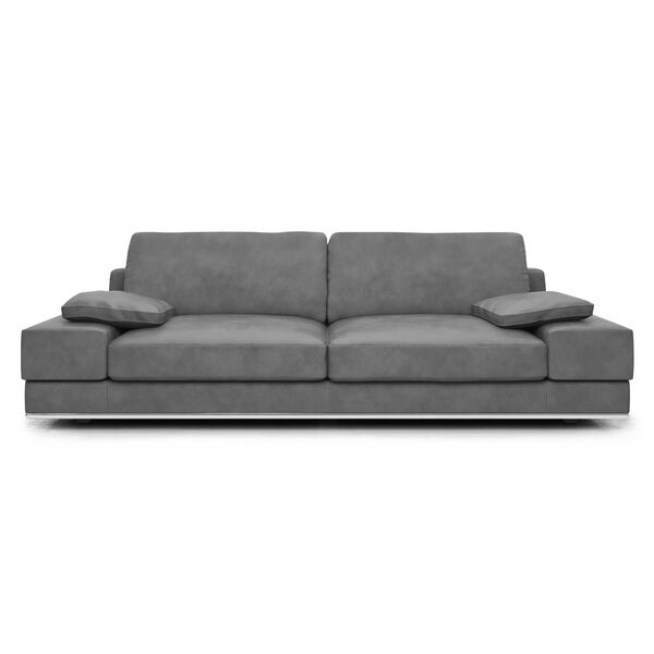 Bari Gray Smoke Leather Sofa, image 1
