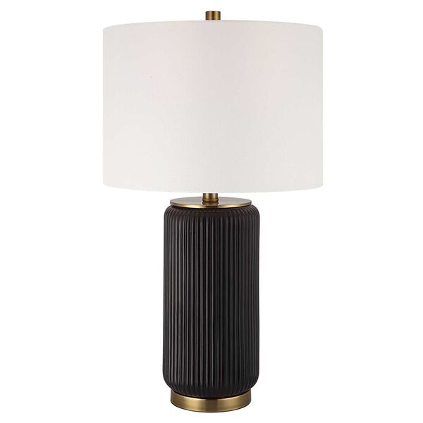 Kenwood Black and Gold Ribbed One-Light Table Lamp, image 1