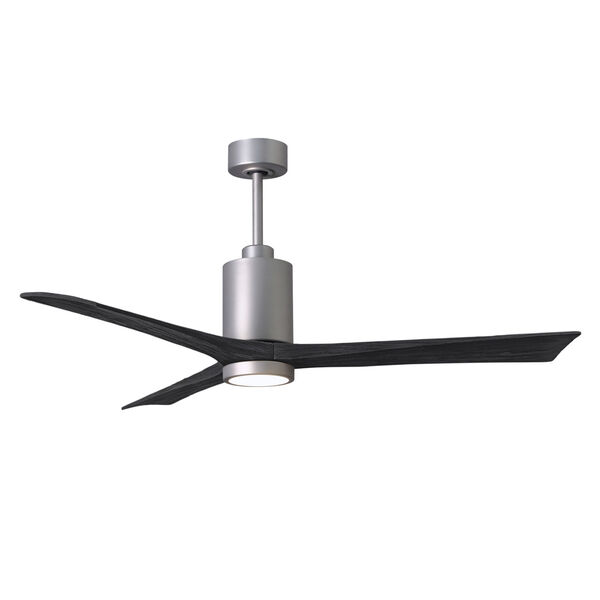 Patricia-3 Brushed Nickel and Matte Black 60-Inch Ceiling Fan with LED Light Kit, image 1