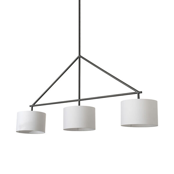 Nelly White and Black Three-Light Chandelier, image 1