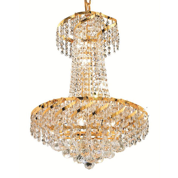 Belenus Gold Six-Light 18-Inch Chandelier with Royal Cut Clear Crystal, image 1