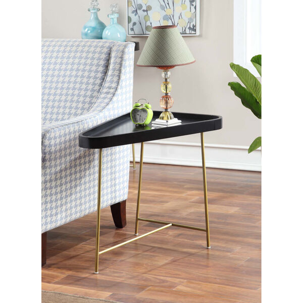 Lunar Black and Gold Triangle End Table, image 3