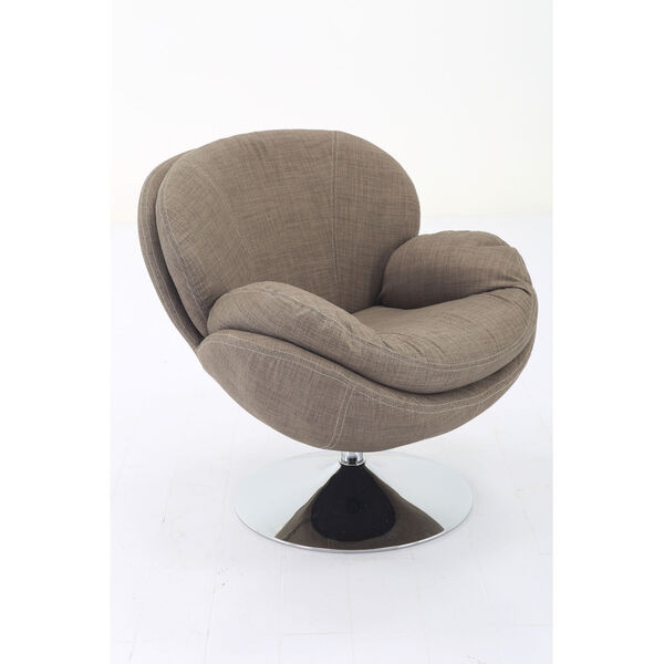 Nicollet Chrome Tan Khaki Fabric Armed Leisure Chair, image 2