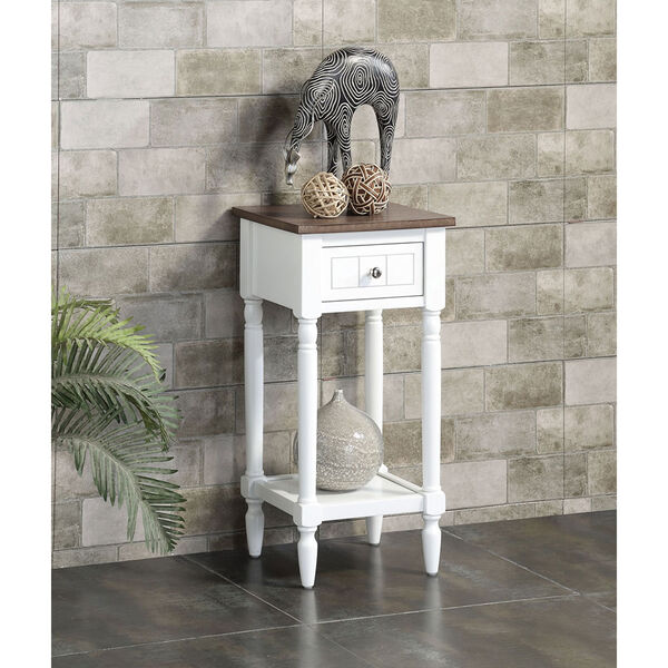 French Country Driftwood and White Khloe Accent Table, image 4